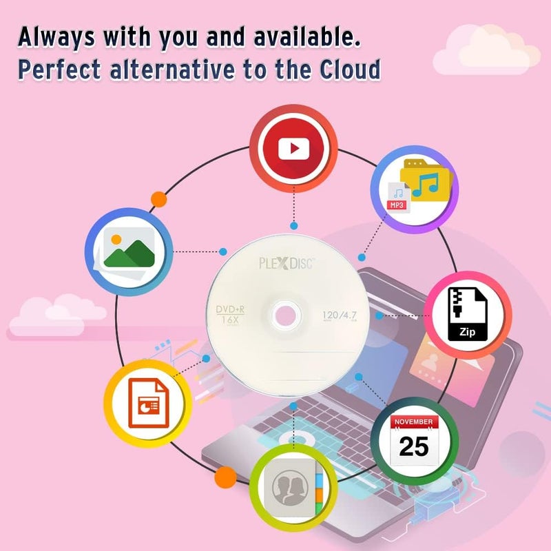 PlexDisc DVD+R 4.7GB 16x Branded Recordable Media Disc - 100pk Cake Box (FFP) 63C-815-BX - Image 4